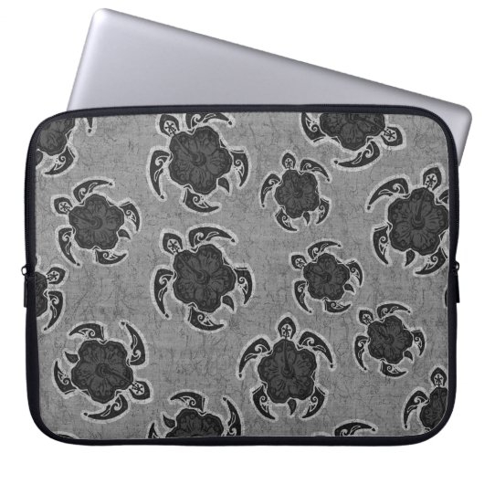 Uhane Honu Hibiskus Batik Hawaiian Turtle Wetsuit Laptopschutzhülle (Vorderseite)
