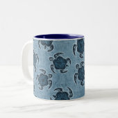 Uhane Honu Hibiskus Batik Hawaiian Turtle Zweifarbige Tasse (Vorderseite Links)