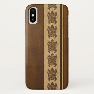 Uhane Honu Imitat-hölzerne hawaiische Schildkröt iPhone X Hülle