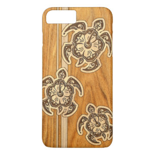 Uhane Honu Imitat-hölzerne hawaiische Schildkröt iPhone 8 Plus/7 Plus Hülle