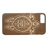 Uhane Honu Imitat-hölzerne hawaiische Schildkröte Case-Mate iPhone Hülle (Rückseite (Horizontal))