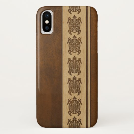Uhane Honu Imitat-hölzerne hawaiische Schildkröte Case-Mate iPhone Hülle (Rückseite)