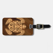 Uhane u'i Honu Imitat-hölzerne hawaiische Gepäckanhänger (Vorderseite horizontal)