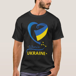 Uhniv Ukrainische Nationalflagge Herzemblem Wappen T-Shirt