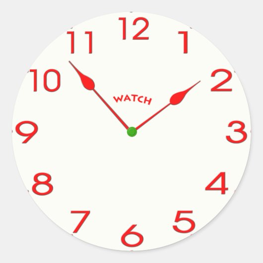 Uhr_02 Runder Aufkleber (Vorderseite)