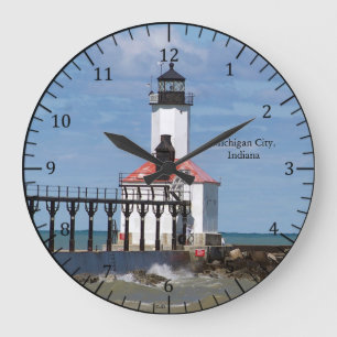 Uhr am Michigan City Pierhead Light