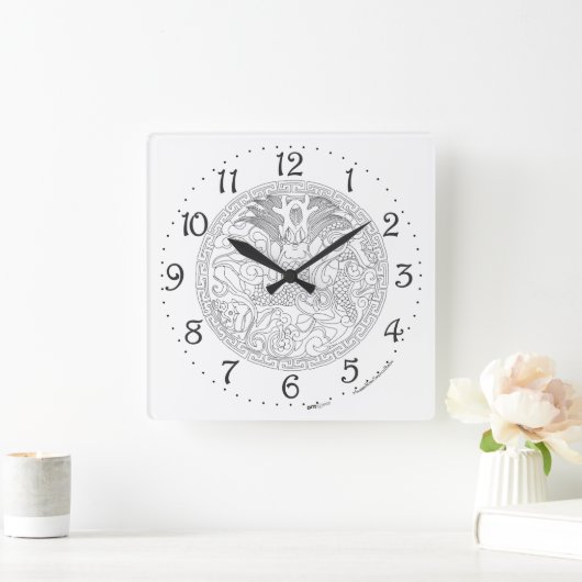 Uhr an der Wand des chinesischen Drachenplatzes (Zuhause)