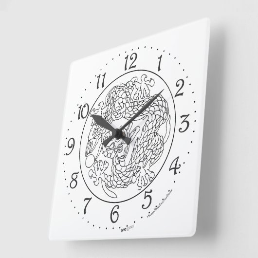 Uhr an der Wand des chinesischen Drachenplatzes (Winkel)