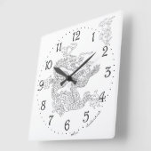 Uhr an der Wand des chinesischen Drachenplatzes (Winkel)