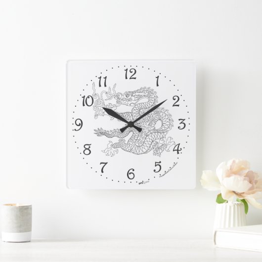 Uhr an der Wand des chinesischen Drachenplatzes (Zuhause)