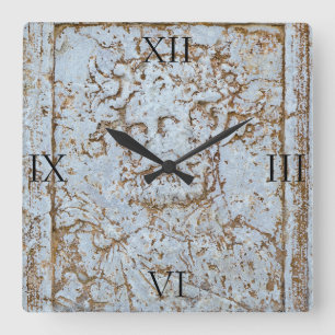 Uhr: Antikes Bacchus-Porträt - Nummeriert Quadratische Wanduhr