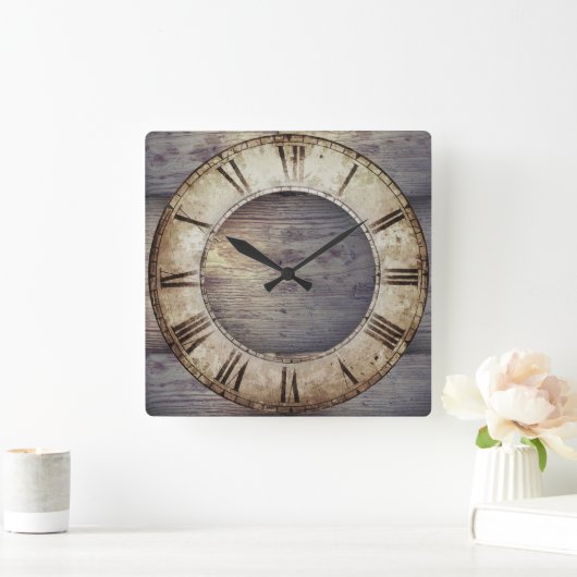 Uhr "Antiquitätenholz" mit römischer Uhr (Zuhause)