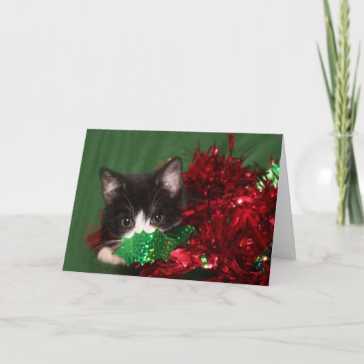 Uhr auf den Weihnachtsmann Feiertagskarte (Vorderseite)