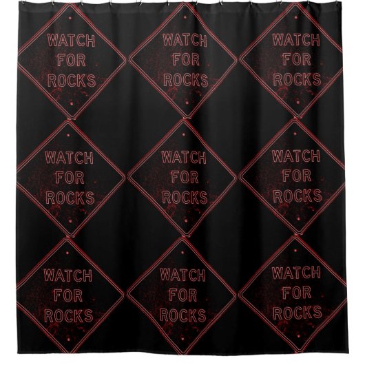 Uhr auf rosa/schwarzes Zeichen Duschvorhang (Vorderseite)