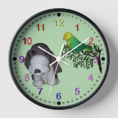 Uhr - Basset-Hund und Vögel (Vorderseite)