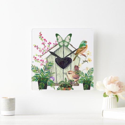 Uhr "Bird House Square" (Zuhause)