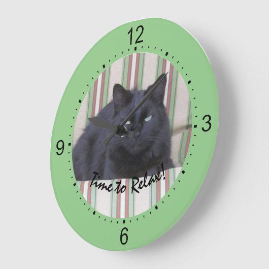 Uhr - Black Cat on Cushin TEST3 (Winkel)