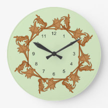 Uhr - Blätter im Kreis
