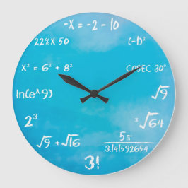Uhr - blaue Mathe-Wanduhr