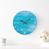 Uhr - blaue Mathe-Wanduhr (Zuhause)
