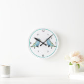 Uhr - Blaue und grüne Vögel (Zuhause)