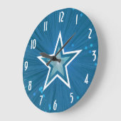 Uhr "Blue Star"-Nummern rund (Winkel)