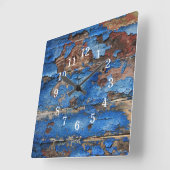 Uhr der blauen Holzwand (Winkel)