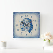 Uhr der blauen Silhouette (Zuhause)