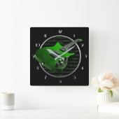 Uhr der grünen Gitarren-Uhr (Zuhause)