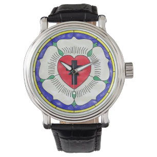 Uhr der Luther Siegel-beflecktes Glas-die Vintage
