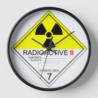 Uhr der radioaktiven Transportplatte