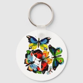 Uhr der Schmetterlinge Schlüsselanhänger