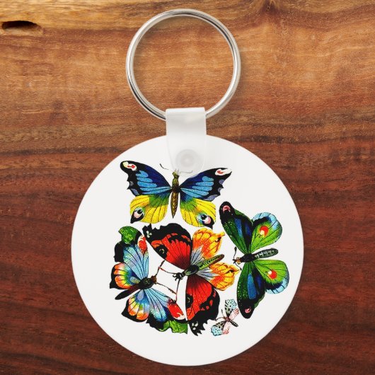 Uhr der Schmetterlinge Schlüsselanhänger (Vorderseite)