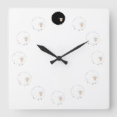 Uhr der schwarzen Schafe mit TRANSPARENTEM (Vorderseite)