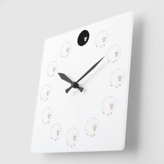 Uhr der schwarzen Schafe mit TRANSPARENTEM (Winkel)