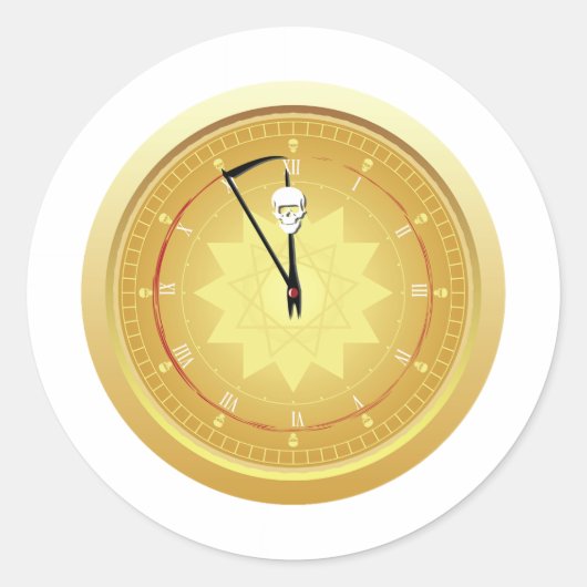 Uhr der Totenkleber Runder Aufkleber (Vorderseite)