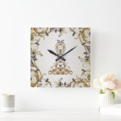 Uhr der weißen goldenen Wand (Zuhause)