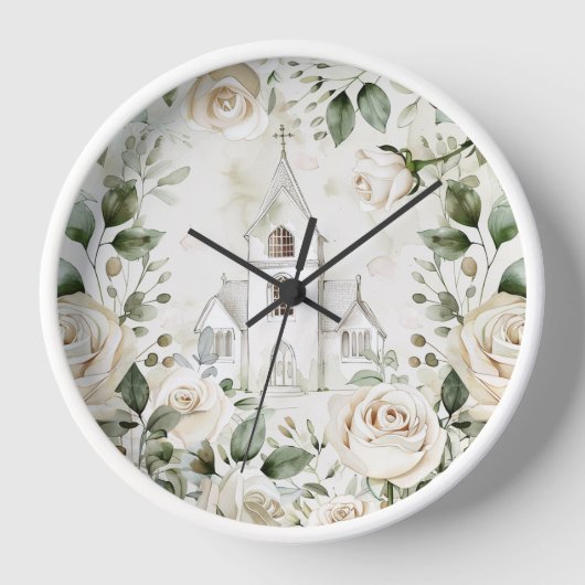 Uhr der weißen Rosenwand (Vorderseite)