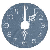 Uhr der weißen Sterne Polyester Weihnachtsbaumdecke (Vorderseite)