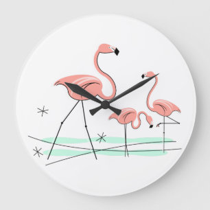 Uhr des Flamingo-Trios 2 rund
