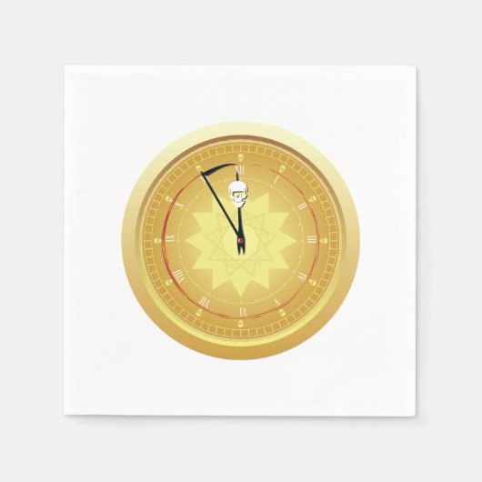 Uhr des Todespapiers Napkins Serviette (Vorderseite)