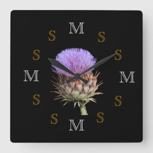 Uhr - Distel und Initialen