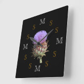 Uhr - Distel und Initialen (Winkel)