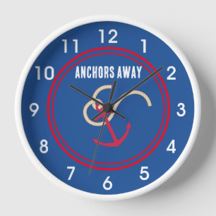Uhr Drop Anchor mit Naturholzrahmen