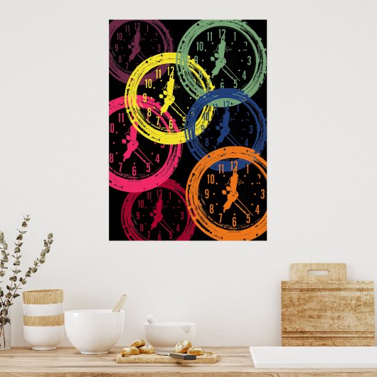 Uhr - dunkel poster (Küche)