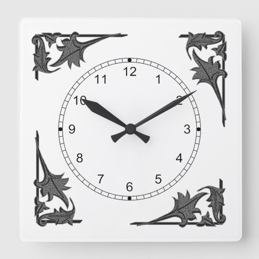 Uhr - Eckriegel von Blätter (Vorderseite)