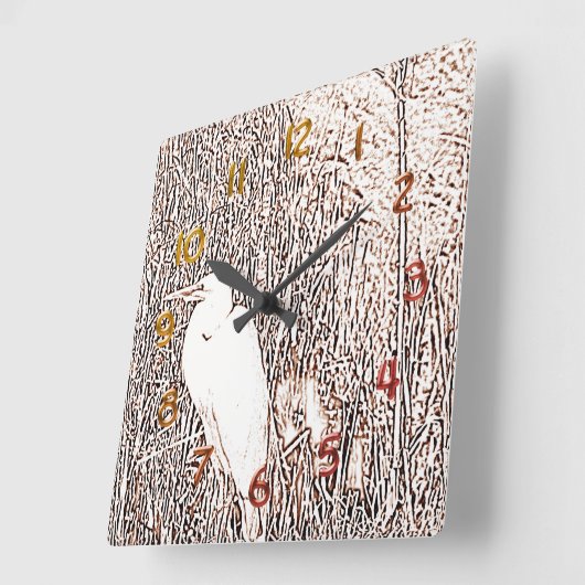 Uhr - Egret im Gras (Winkel)