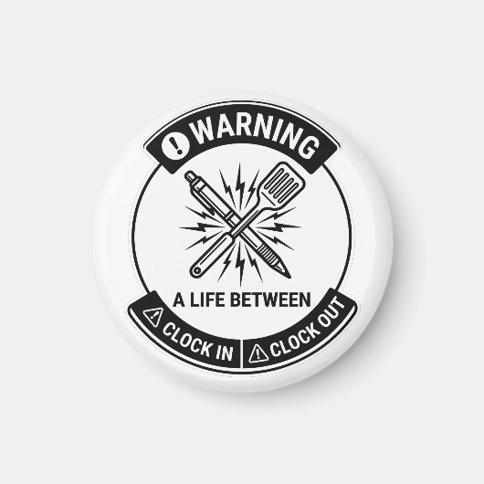 Uhr Ein Uhr Aus Emblem Magnet (Vorne)