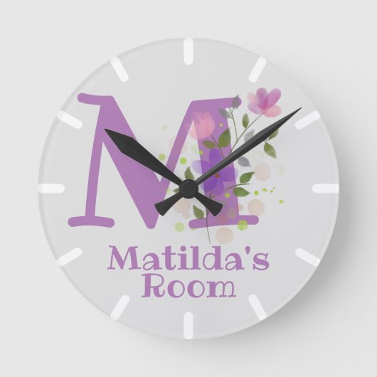 Uhr eines Blumendesigns mit Namen Matilda (Vorderseite)