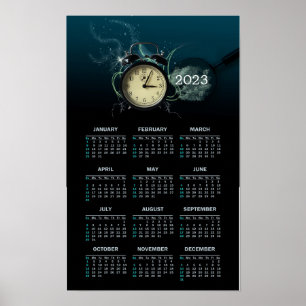 Uhr elegante Kalender 2023 als Poster